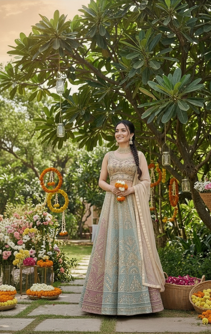 Gold color lehenga