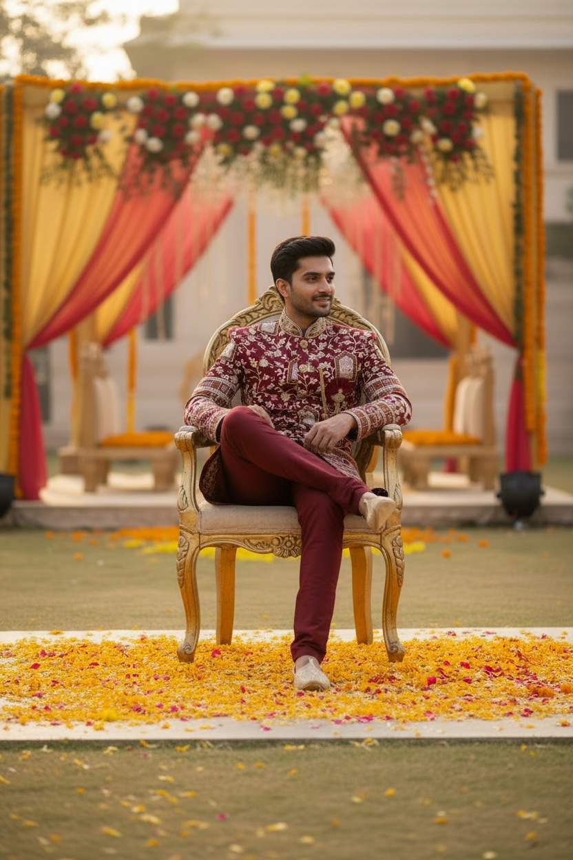 Mens handwork sherwani