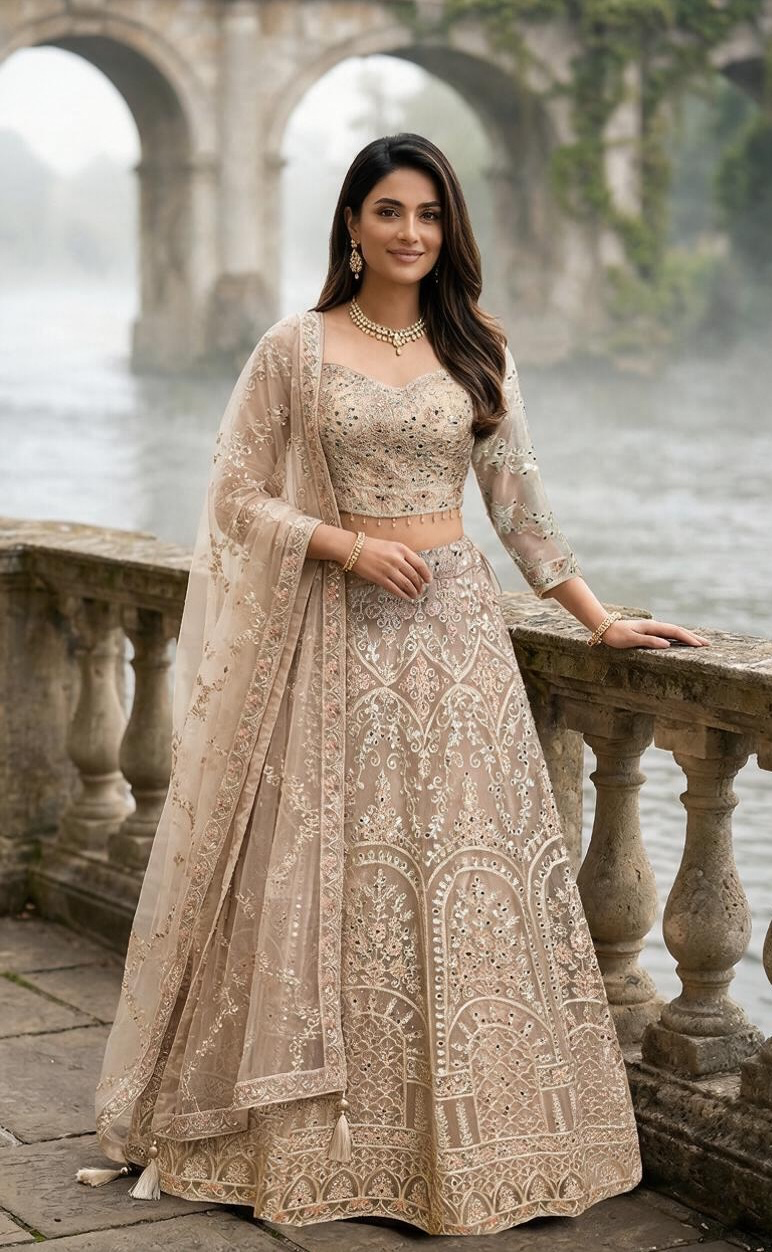 Gold color lehenga