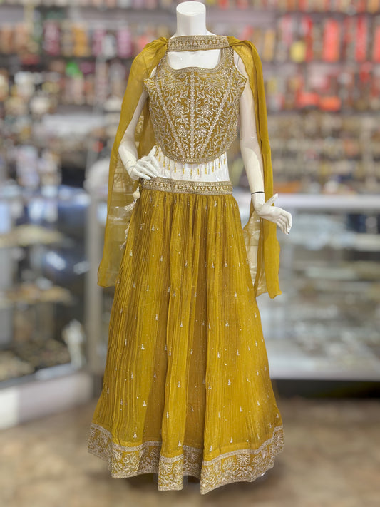 Beautiful Yellow color lehenga with embroidery & stone work