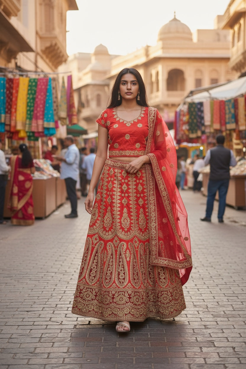 Beautiful bridal lehenga in pink color