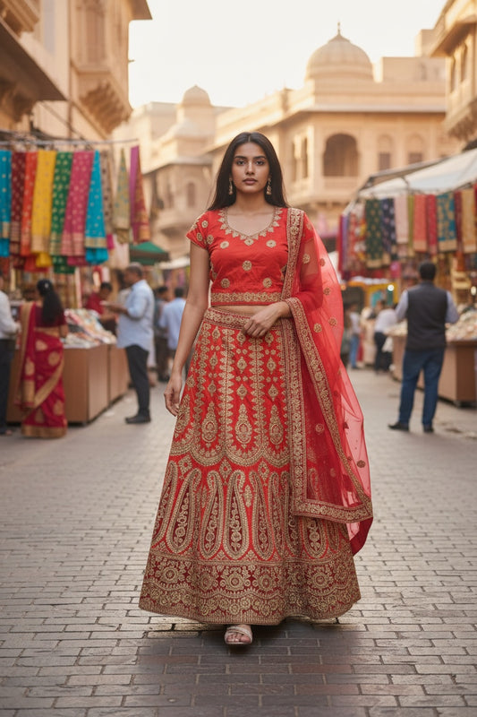Beautiful bridal lehenga in pink color