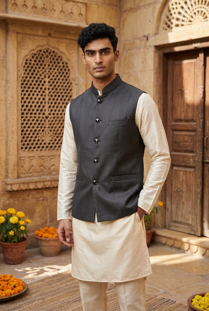 Designer black color Modi Nehru Jacket For Men | vest Coat | Jacket for kurta