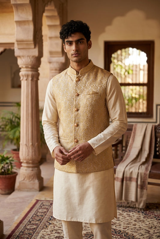 Light Gold color Modi Nehru Jacket