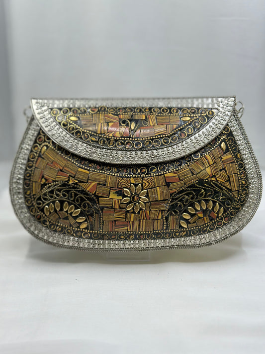 Hand work Matel Mosaic Clutch