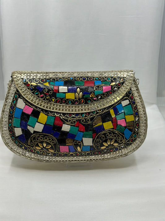 Hand work Matel Mosaic Clutch