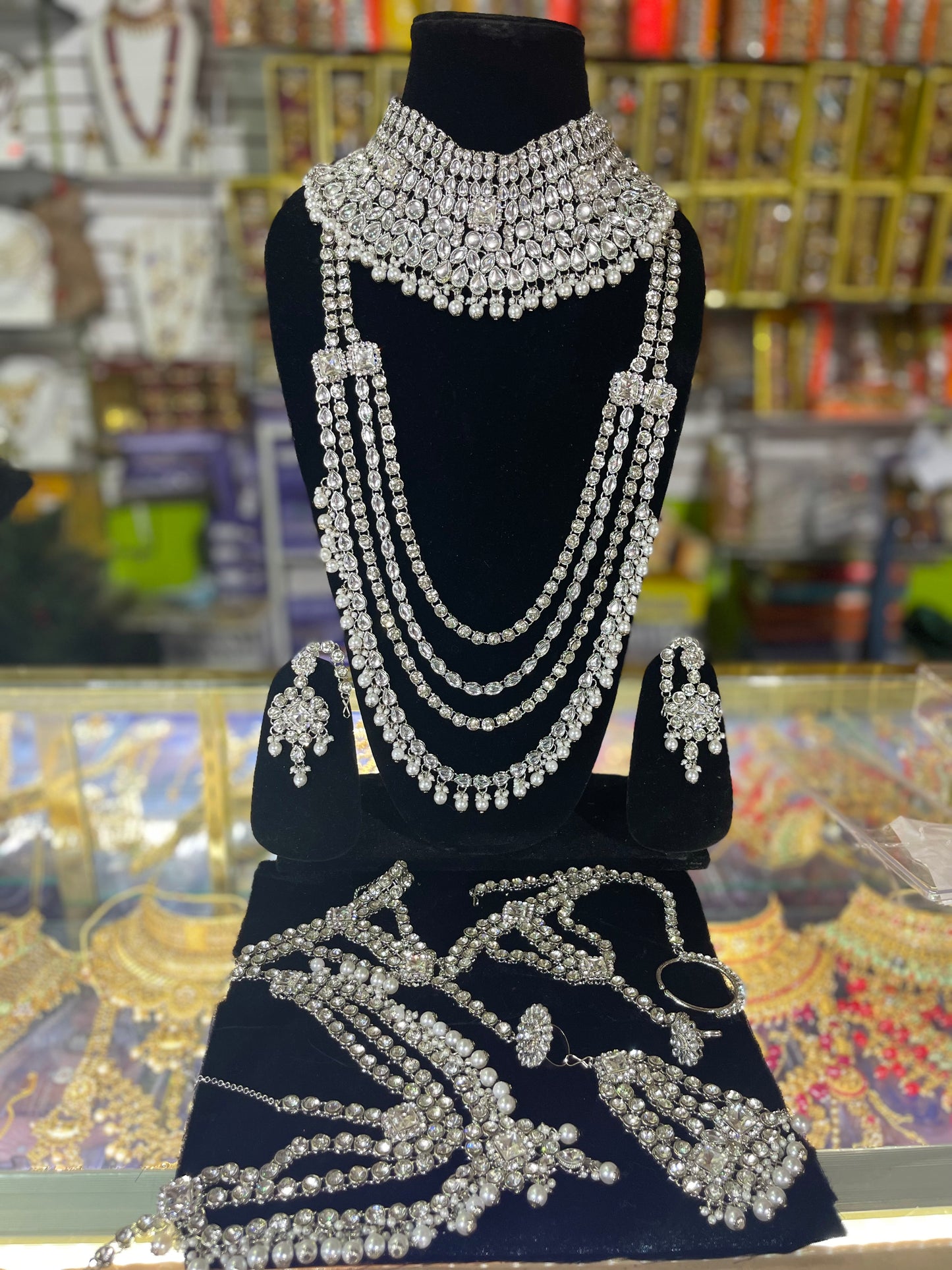 Silvar Stone Studded Bridal Jewelary Set