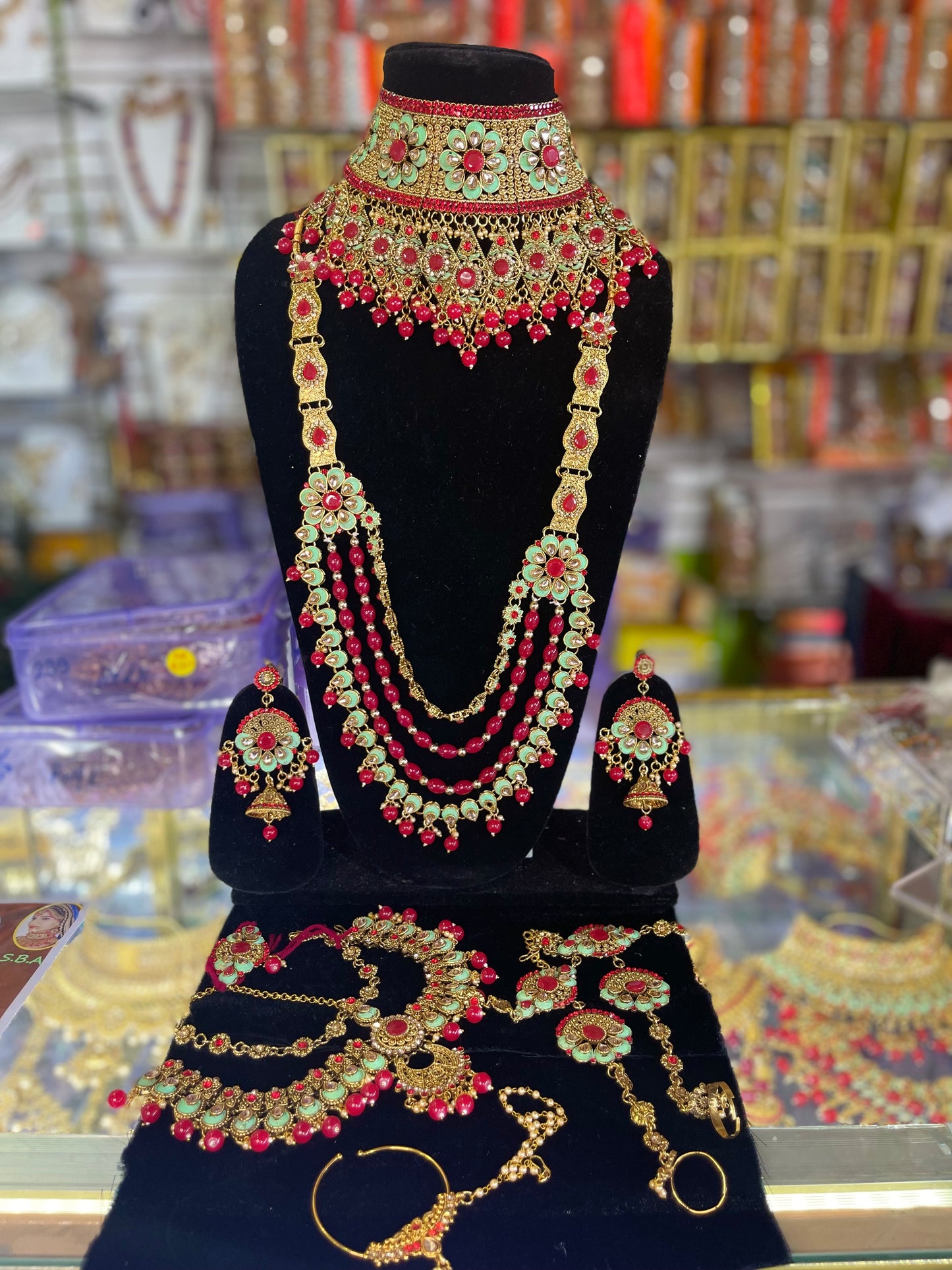 Heavy Stone Studded  Bridal Jewelary Set