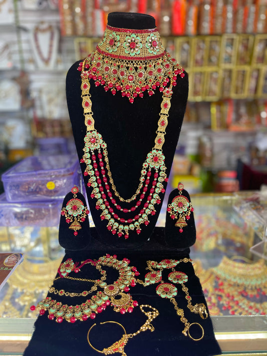 Heavy Stone Studded  Bridal Jewelary Set