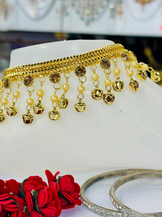 Gold Stone Anklets