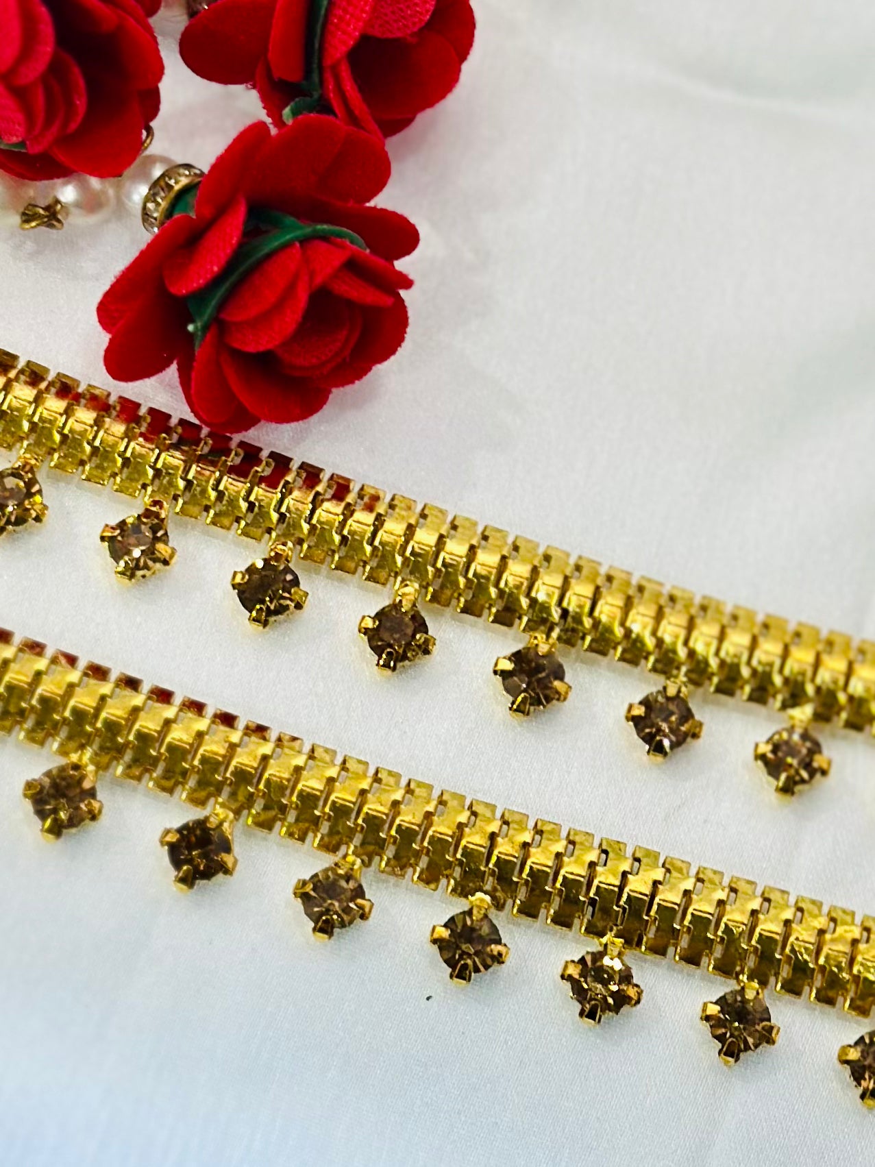 Gold Stone Anklets