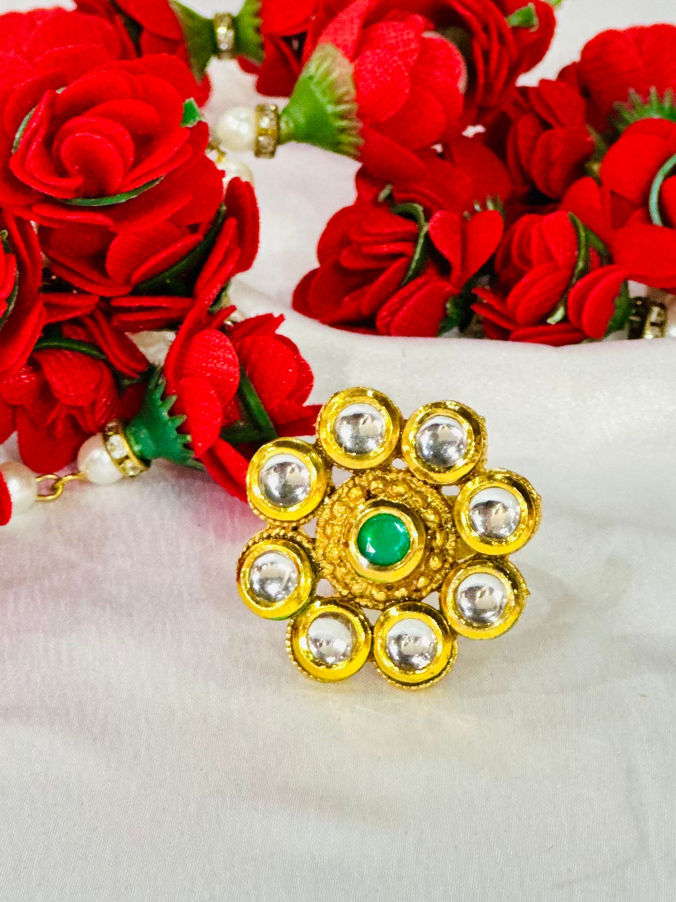 Kundan ring (Adjustable)