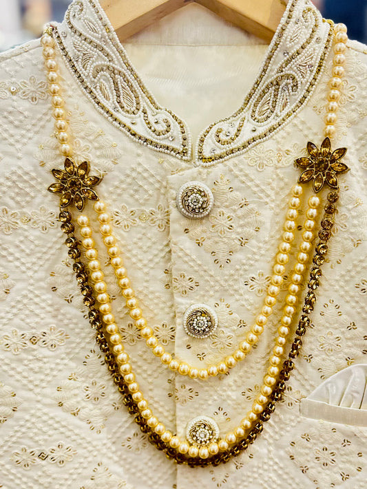 Gold Plated Indian Wedding Bollywood Dulha Moti Mala /Maharaja Haar/ Groom Necklace /Groom mens Necklace