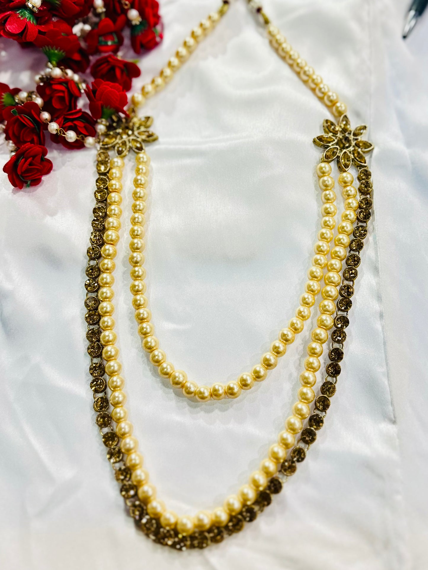 Gold Plated Indian Wedding Bollywood Dulha Moti Mala /Maharaja Haar/ Groom Necklace /Groom mens Necklace