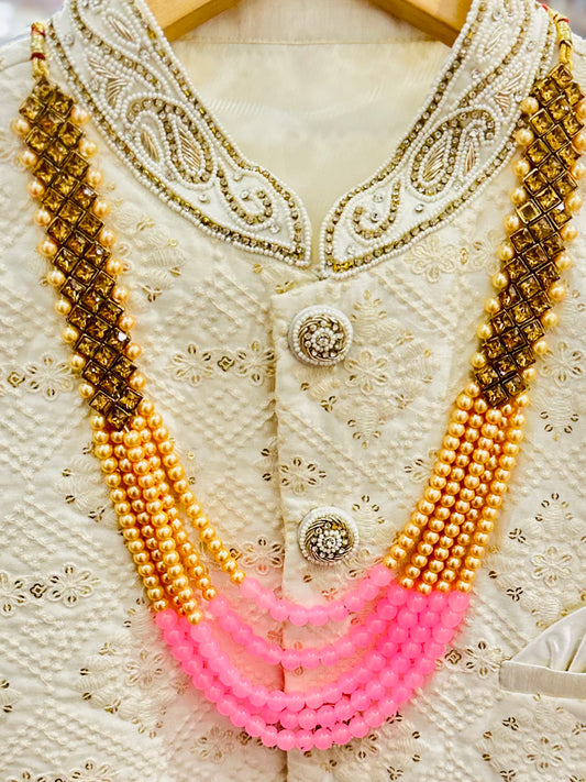 Gold Plated Indian Wedding Bollywood Dulha Moti Mala /Maharaja Haar/ Groom Necklace /Groom mens Necklace