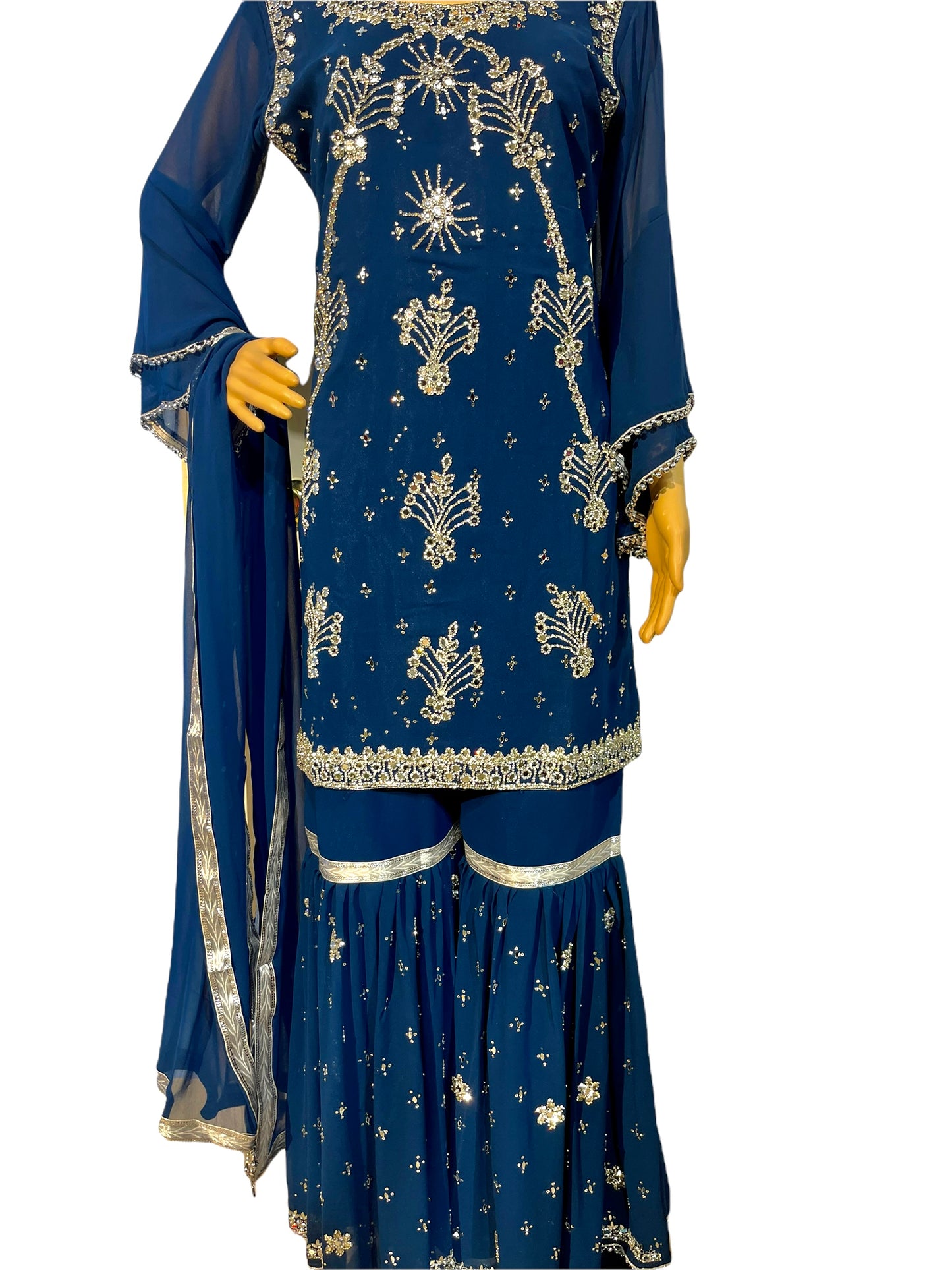 Original Mirror work heavy Sharara Suit