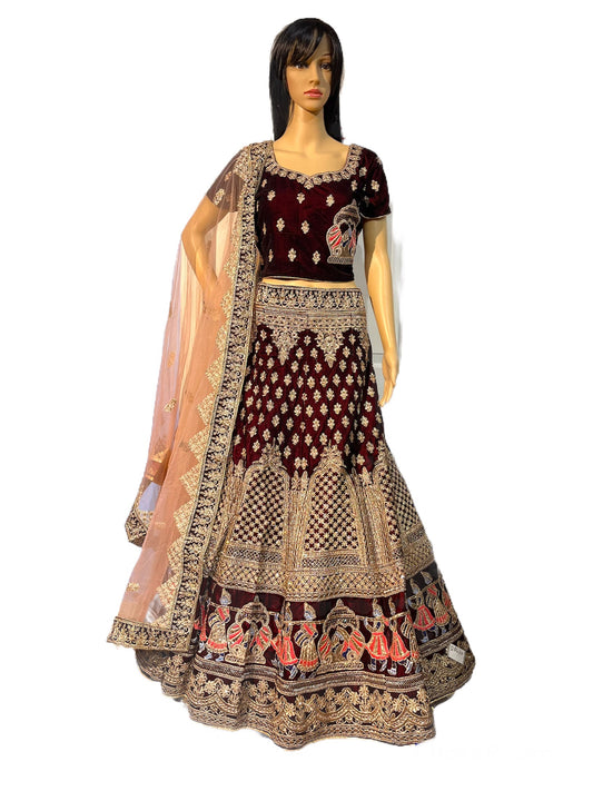 Coffee Bridal Lehenga