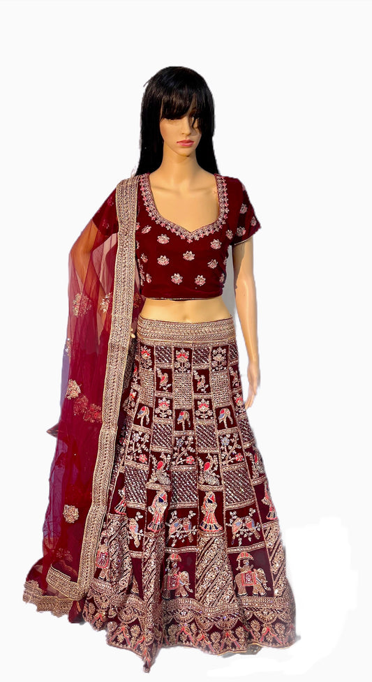 Magenta Bridal Lehenga