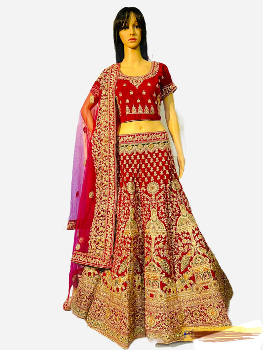 Magenta Bridal Lehenga