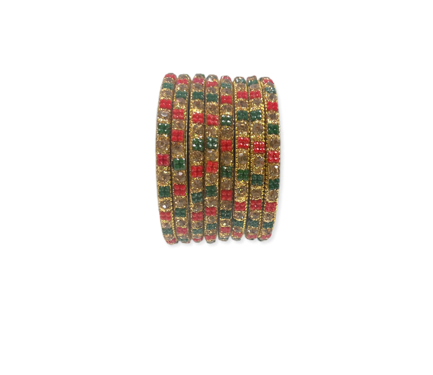 Red & Green studded bangles