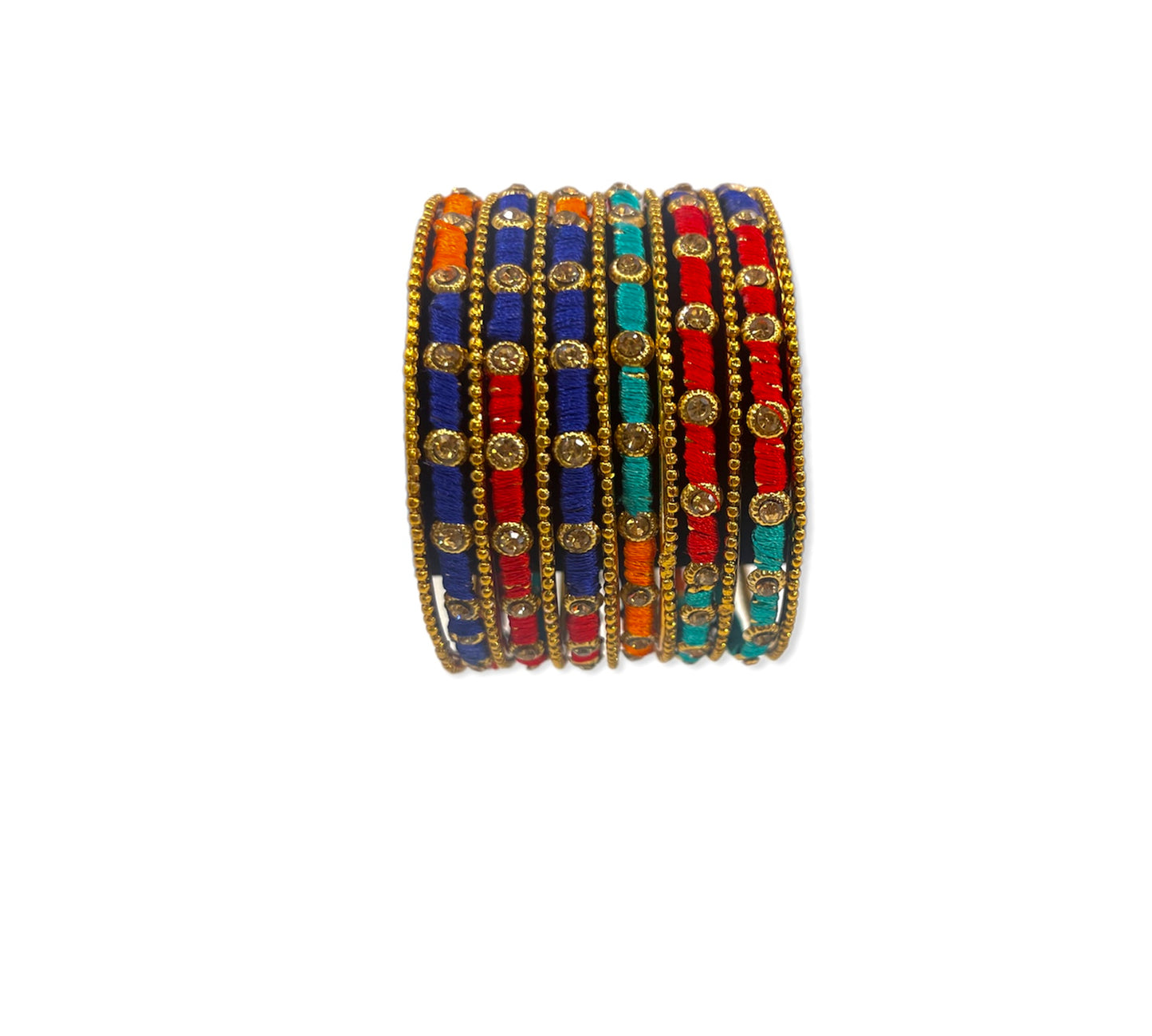 Multi Thread stone studded bangles