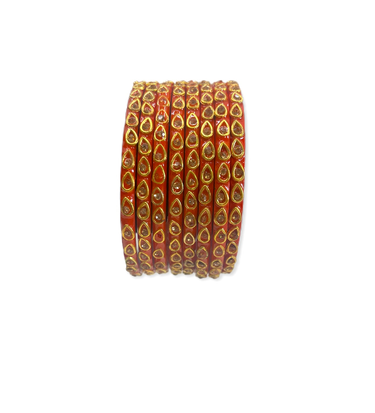 Orange color Glass  bangles