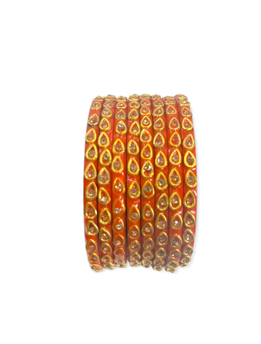 Orange color Glass  bangles