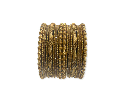 Gold color stone studded bangles