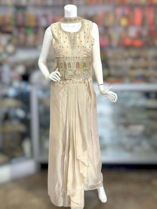 Dhoti style pant with handwork blouse