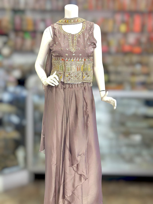 Dhoti style pant with handwork blouse