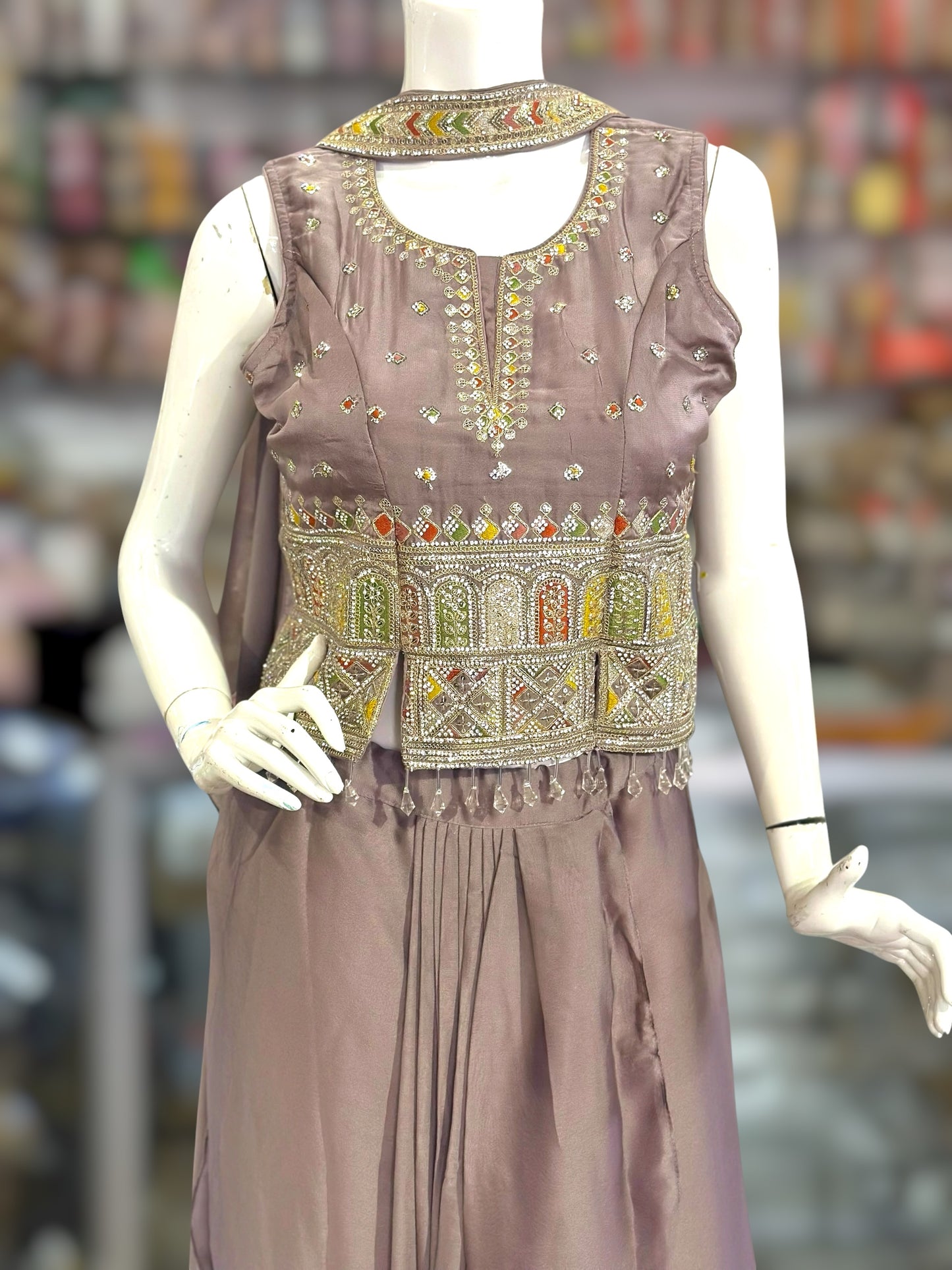 Dhoti style pant with handwork blouse