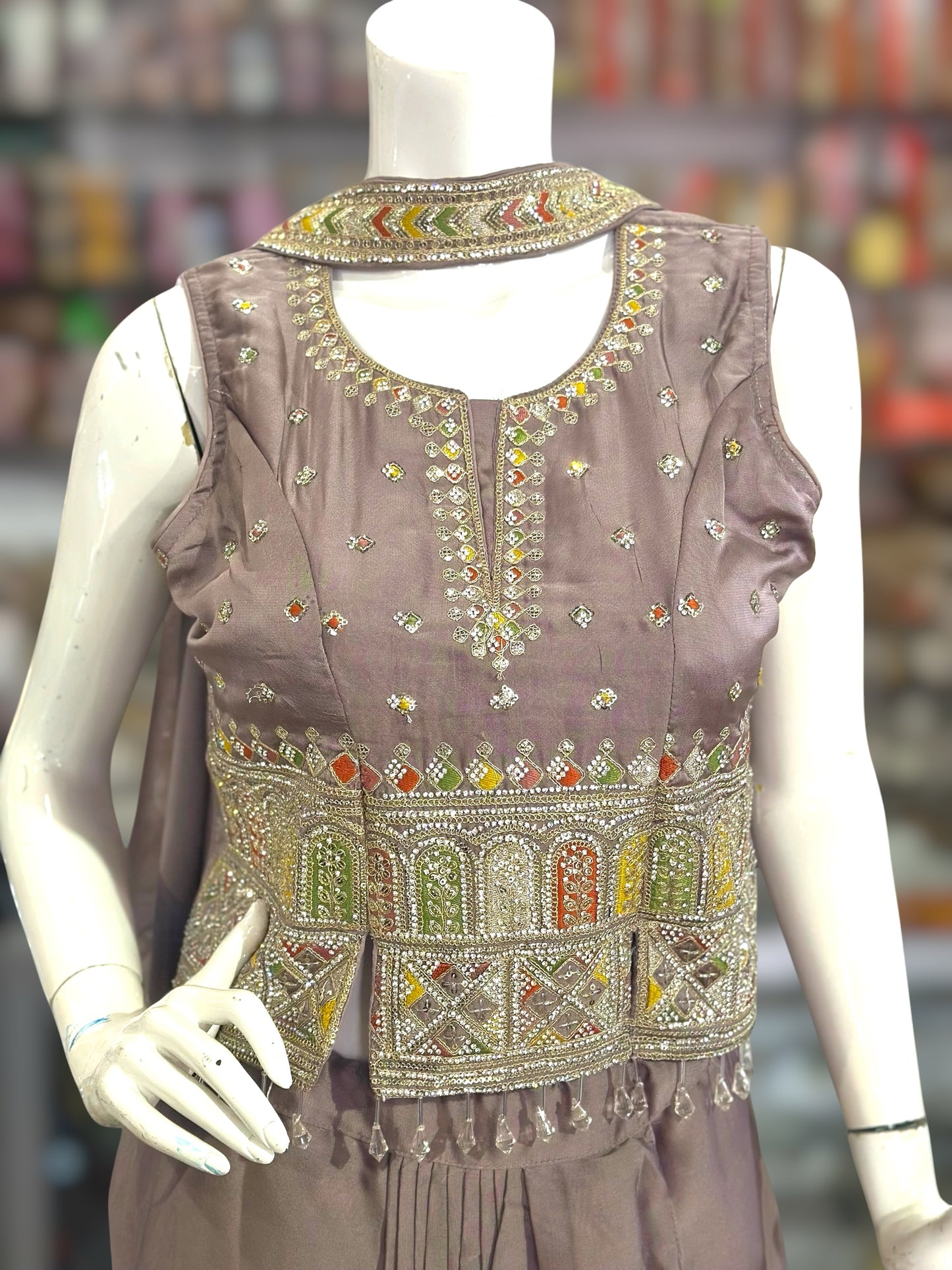 Dhoti style pant with handwork blouse