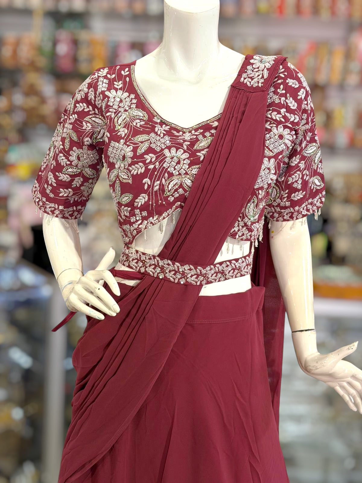 Pink color crop top Lehenga