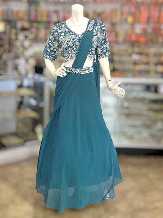 beautiful bluecolor crop top Lehenga