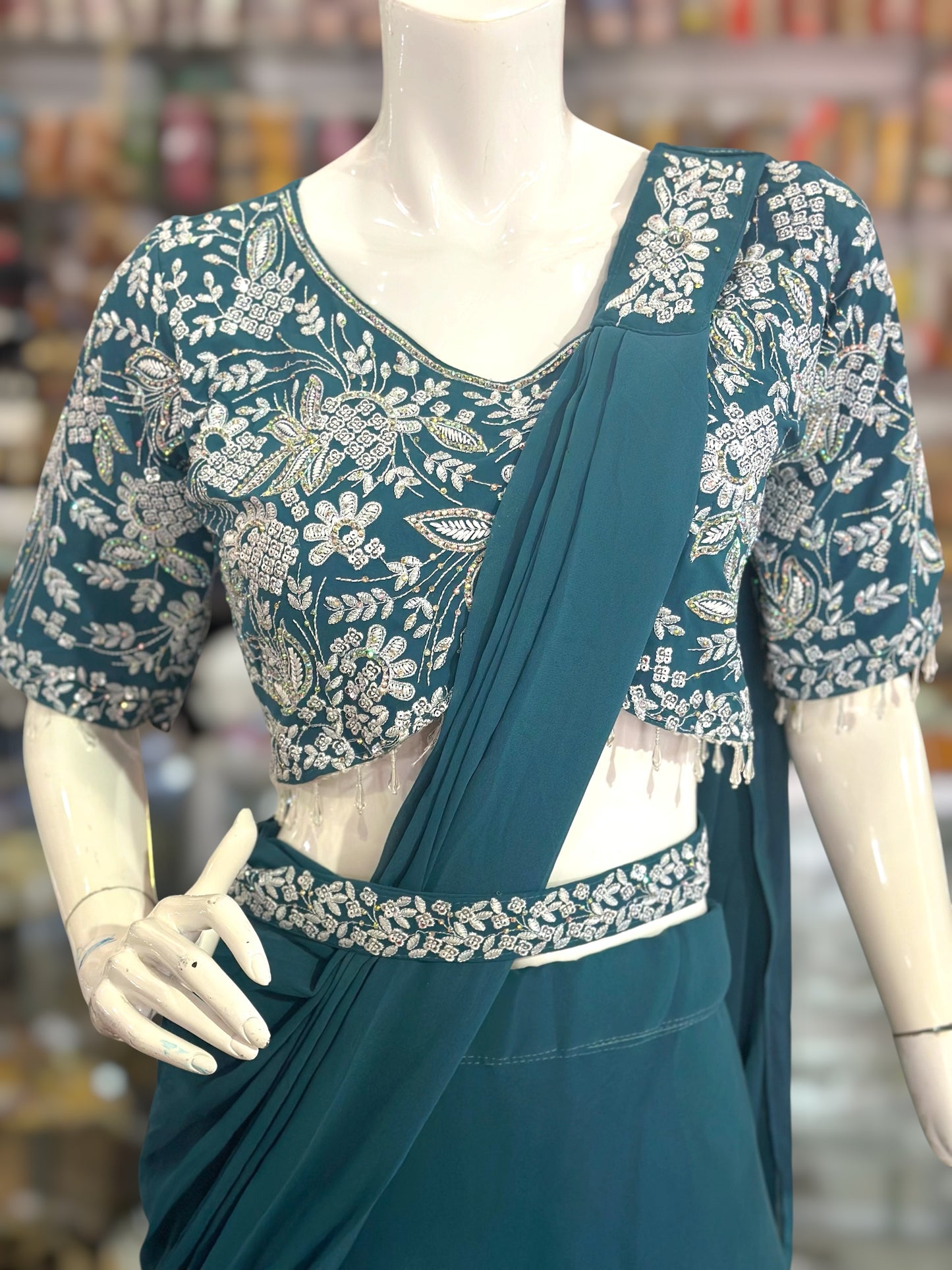 beautiful bluecolor crop top Lehenga