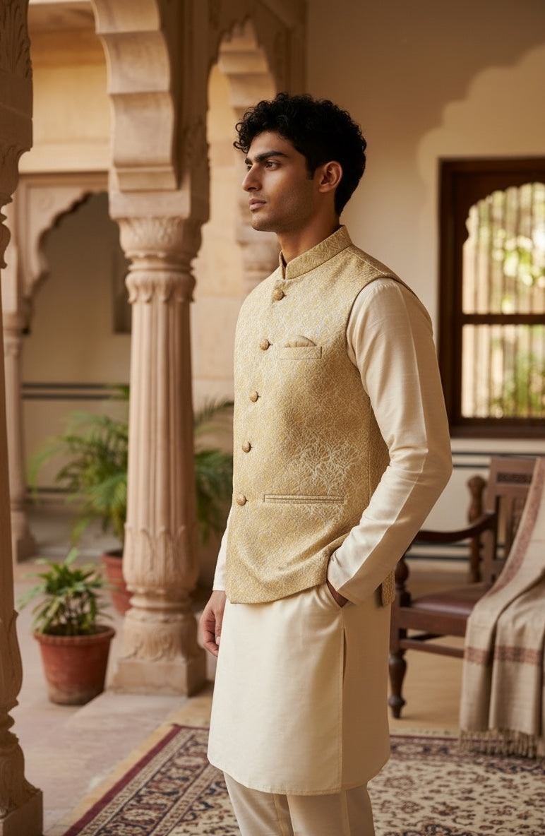 Light Gold color Modi Nehru Jacket